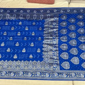 Premium Patola Golden Zari Saree – Midnight Blue (PBG-09)